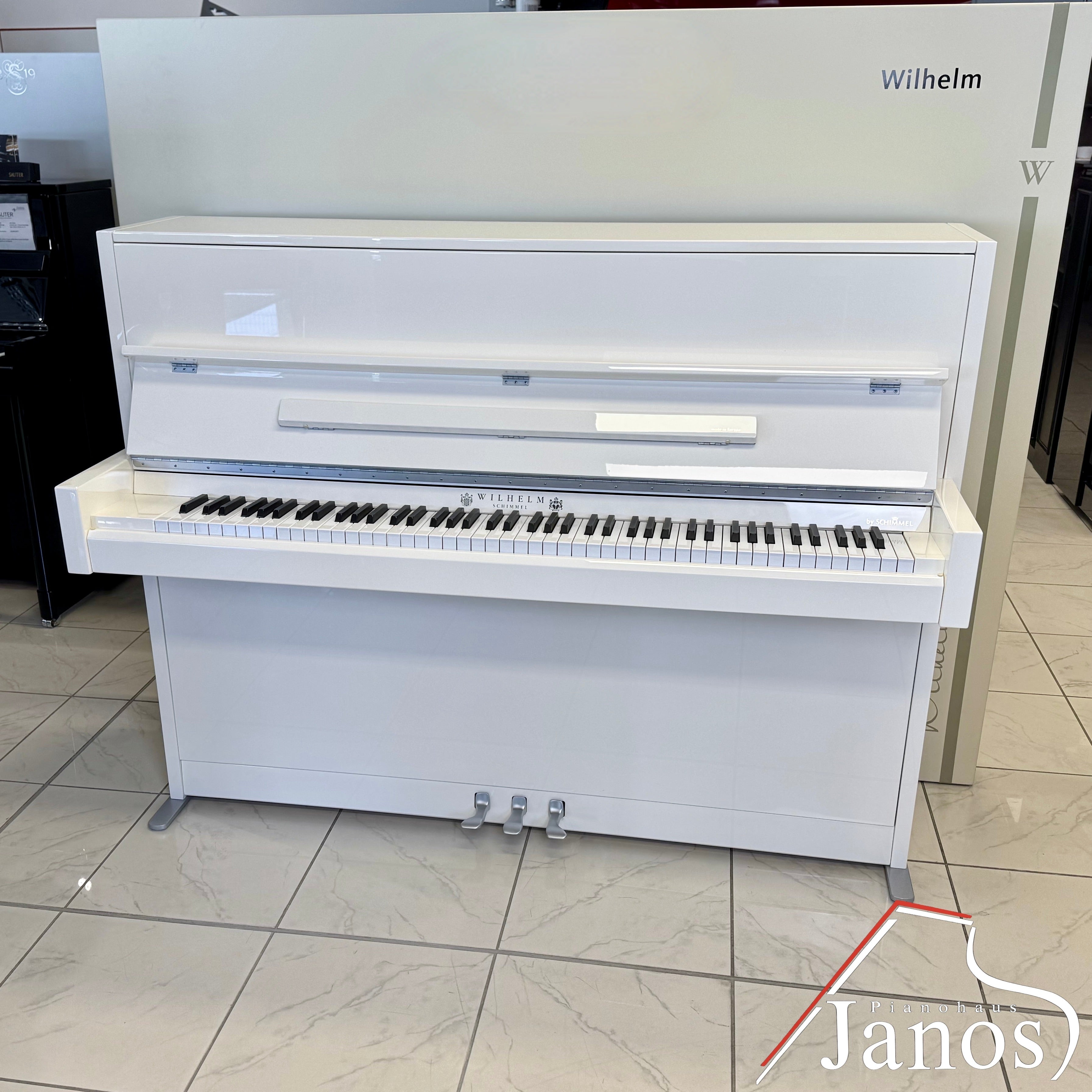 Klavier Wilhelm Schimmel W 114 Modern - Weiß Hochglanz