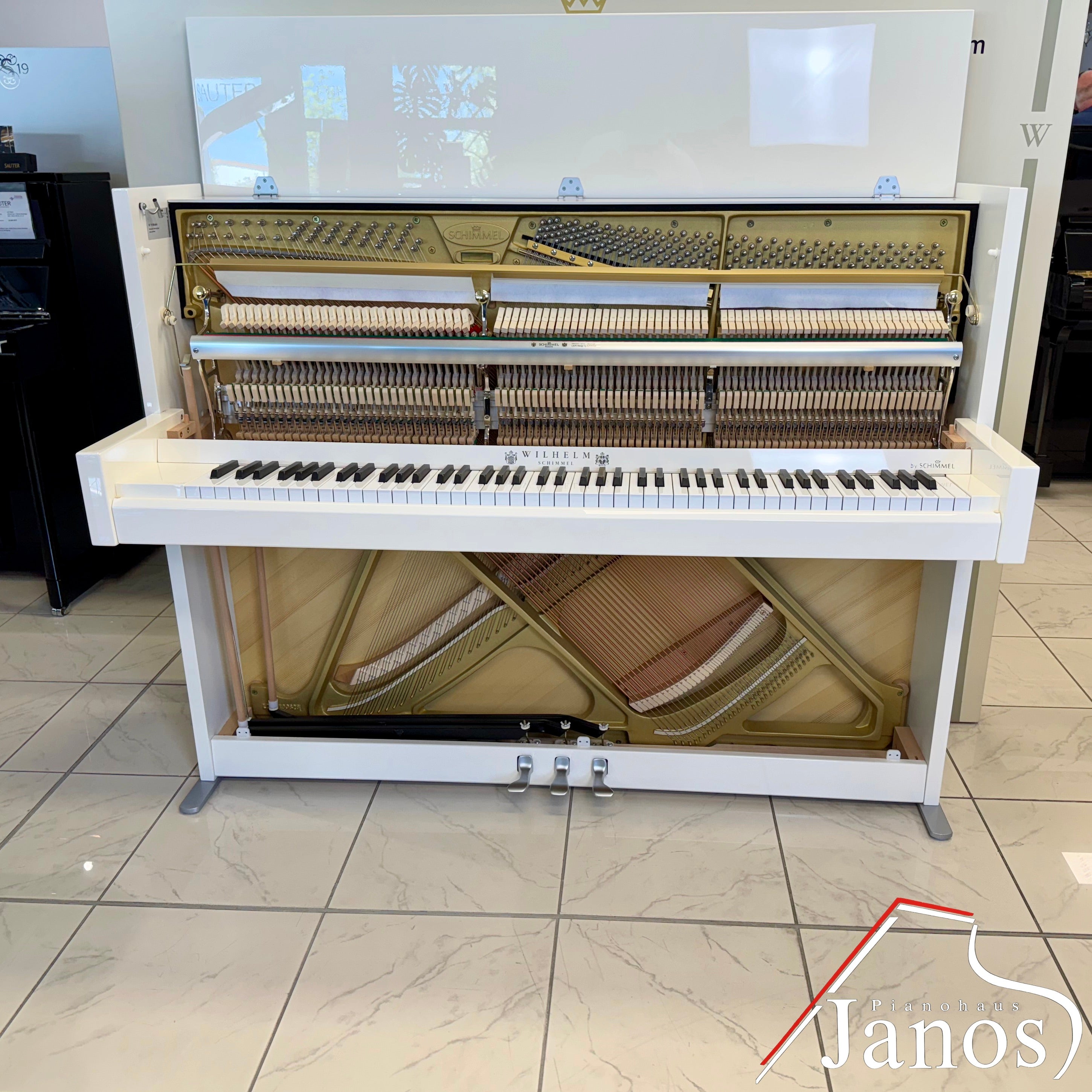 Klavier Wilhelm Schimmel W 114 Modern - Weiß Hochglanz