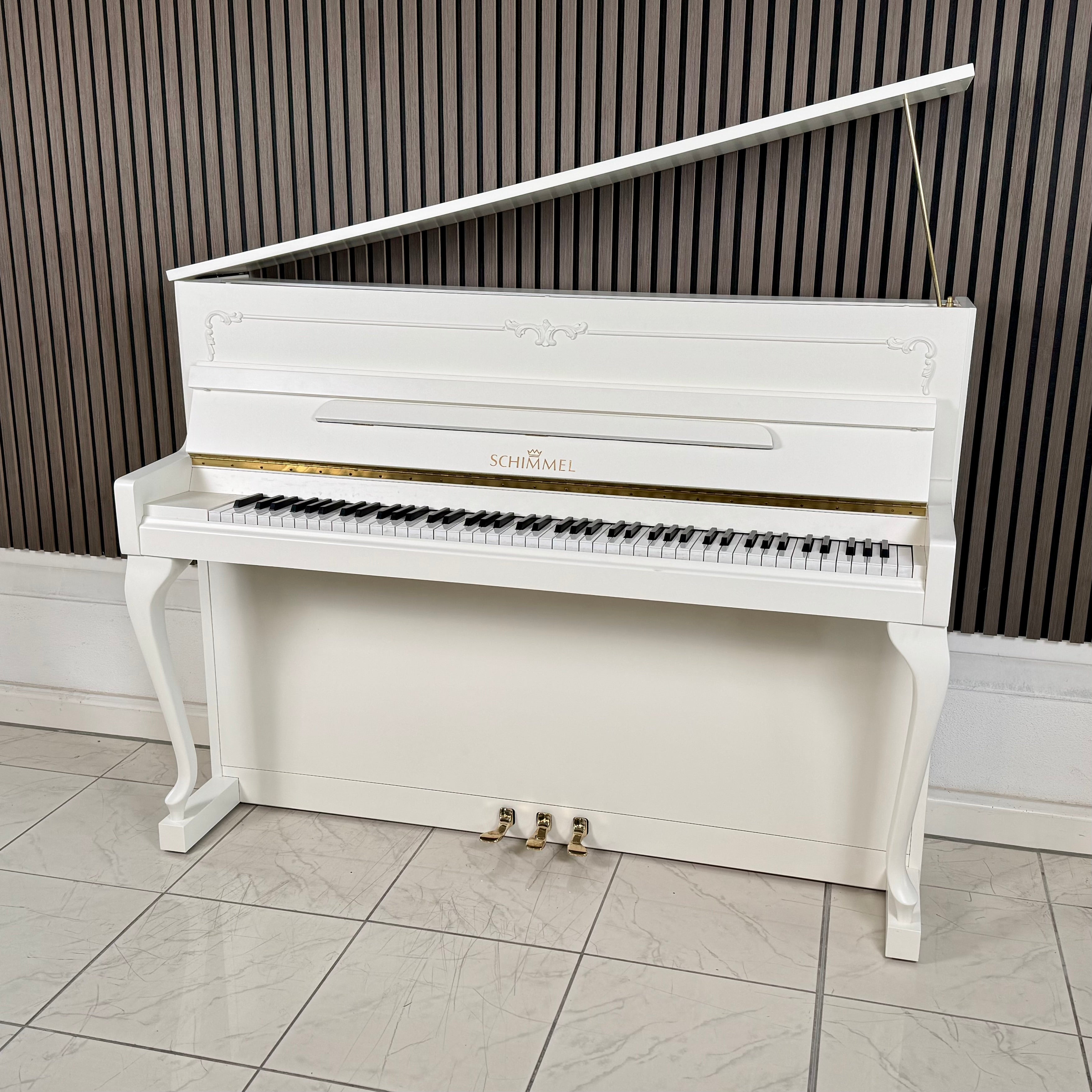 Klavier Schimmel 112 Chippendale - Weiß Matt