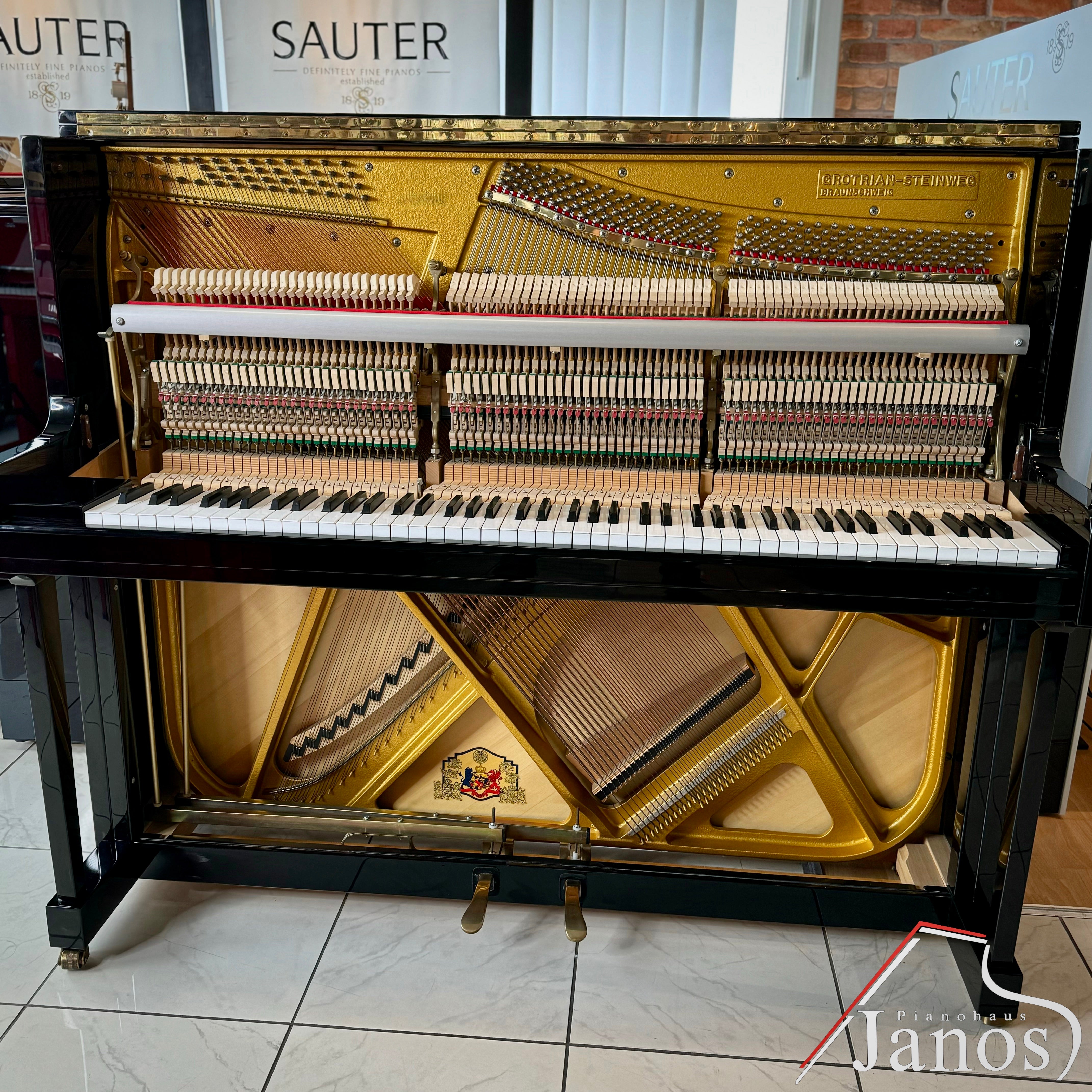 Klavier Grotrian-Steinweg 122 Konsole - Schwarz Hochglanz