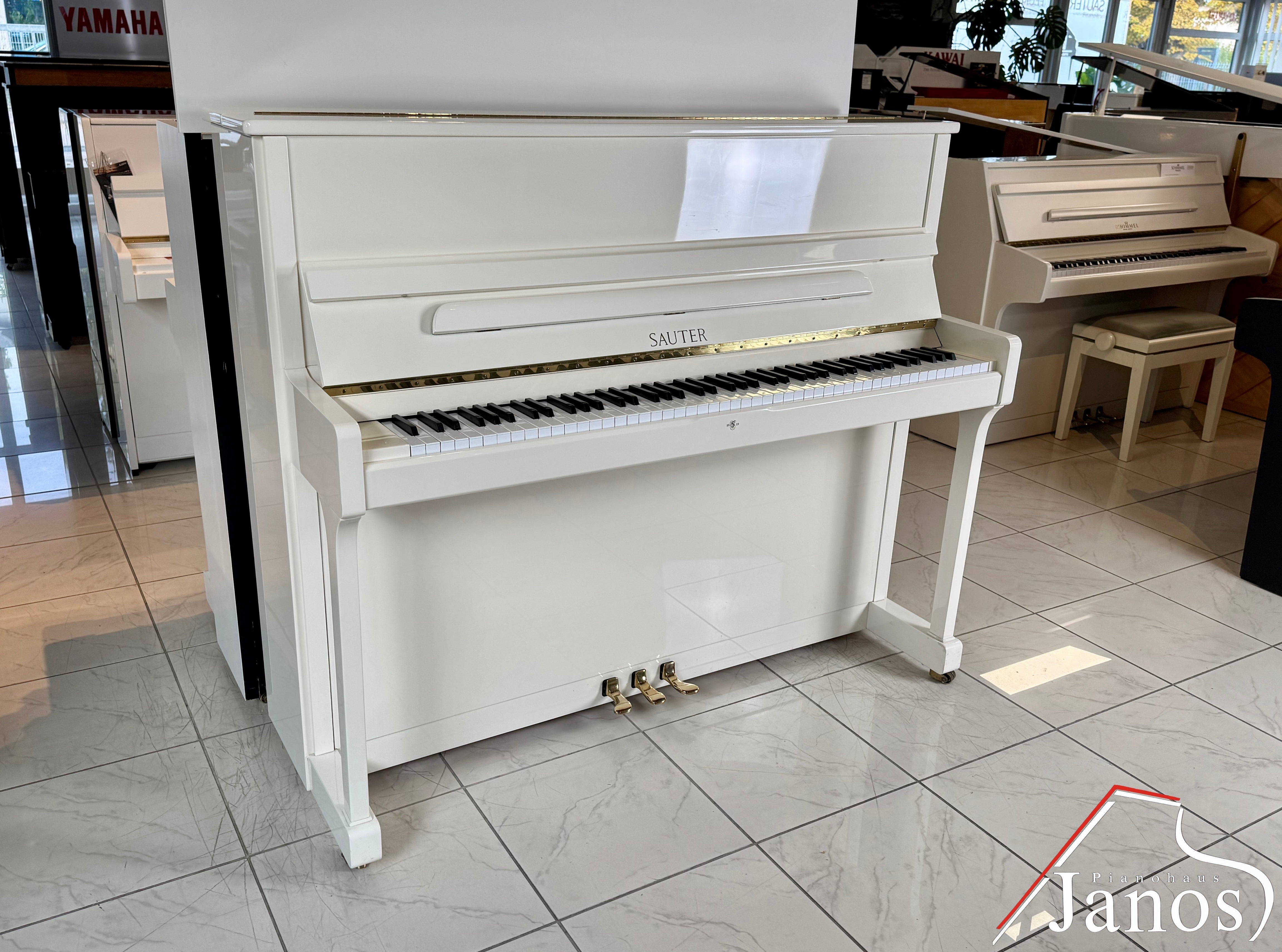 Klavier Sauter – Sondermodell - Creme Weiß Hochglanz