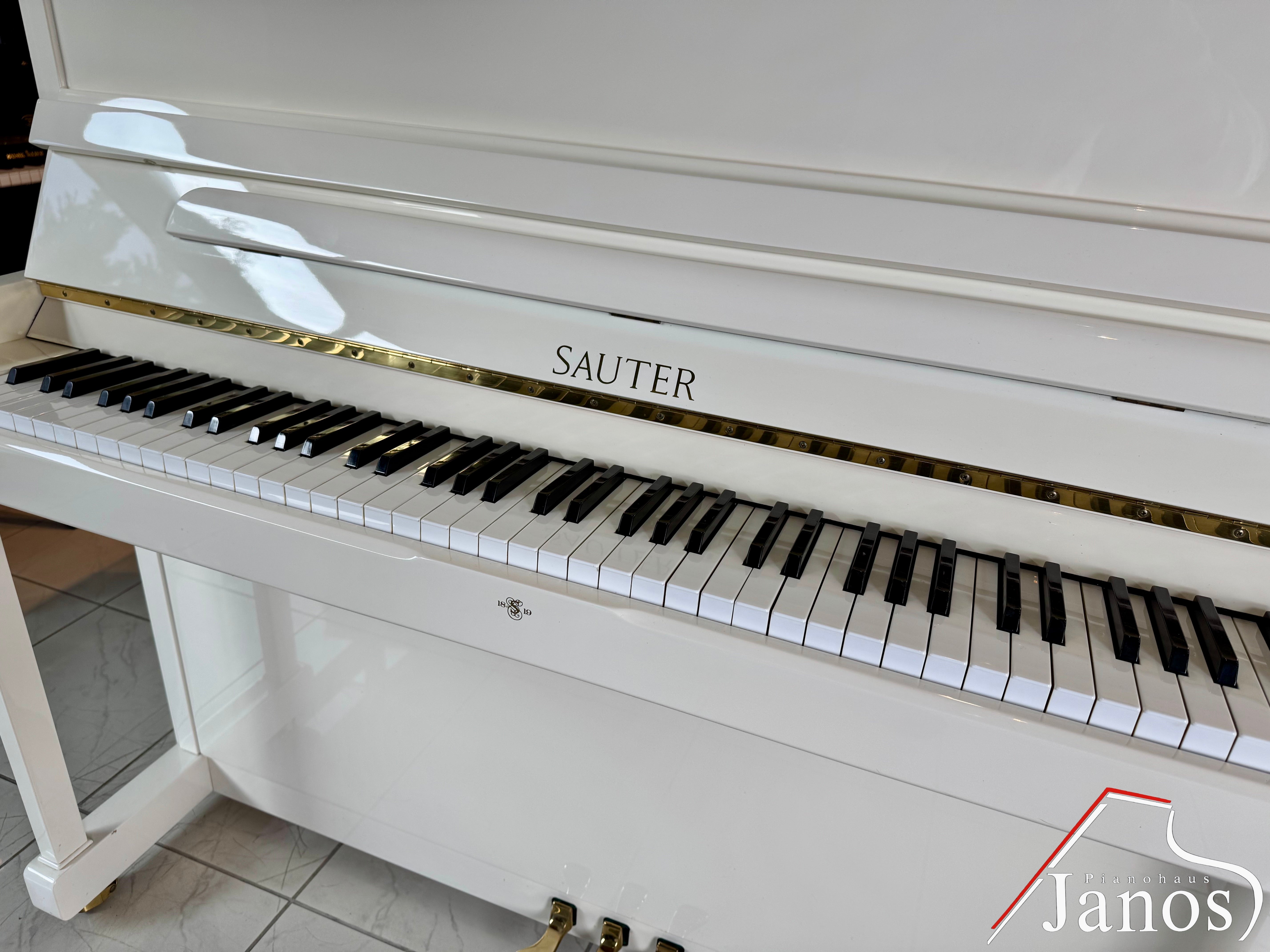 Klavier Sauter – Sondermodell - Creme Weiß Hochglanz