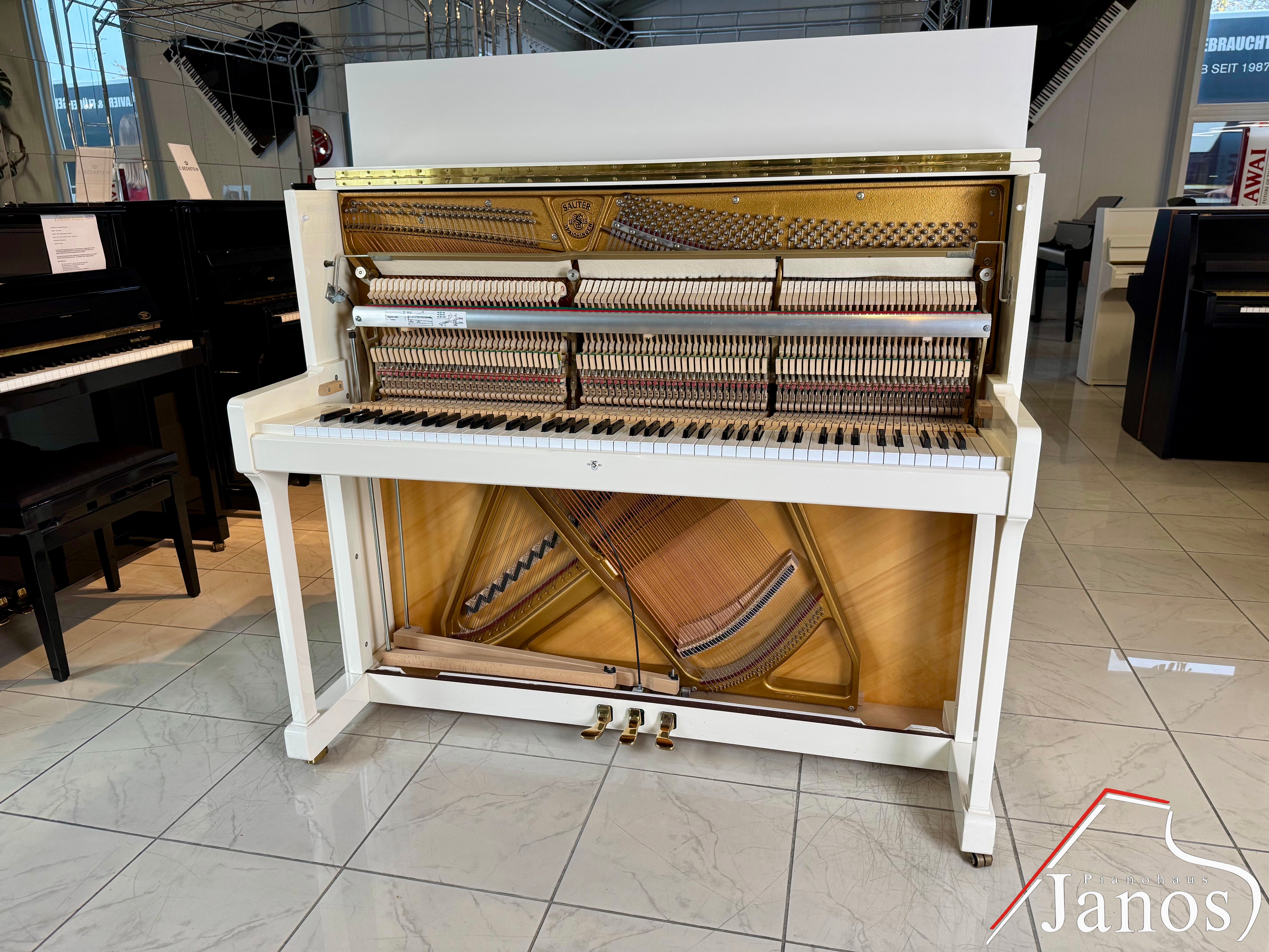 Klavier Sauter – Sondermodell Chantal (Nr. 90 / 200) - Creme Weiß Hochglanz