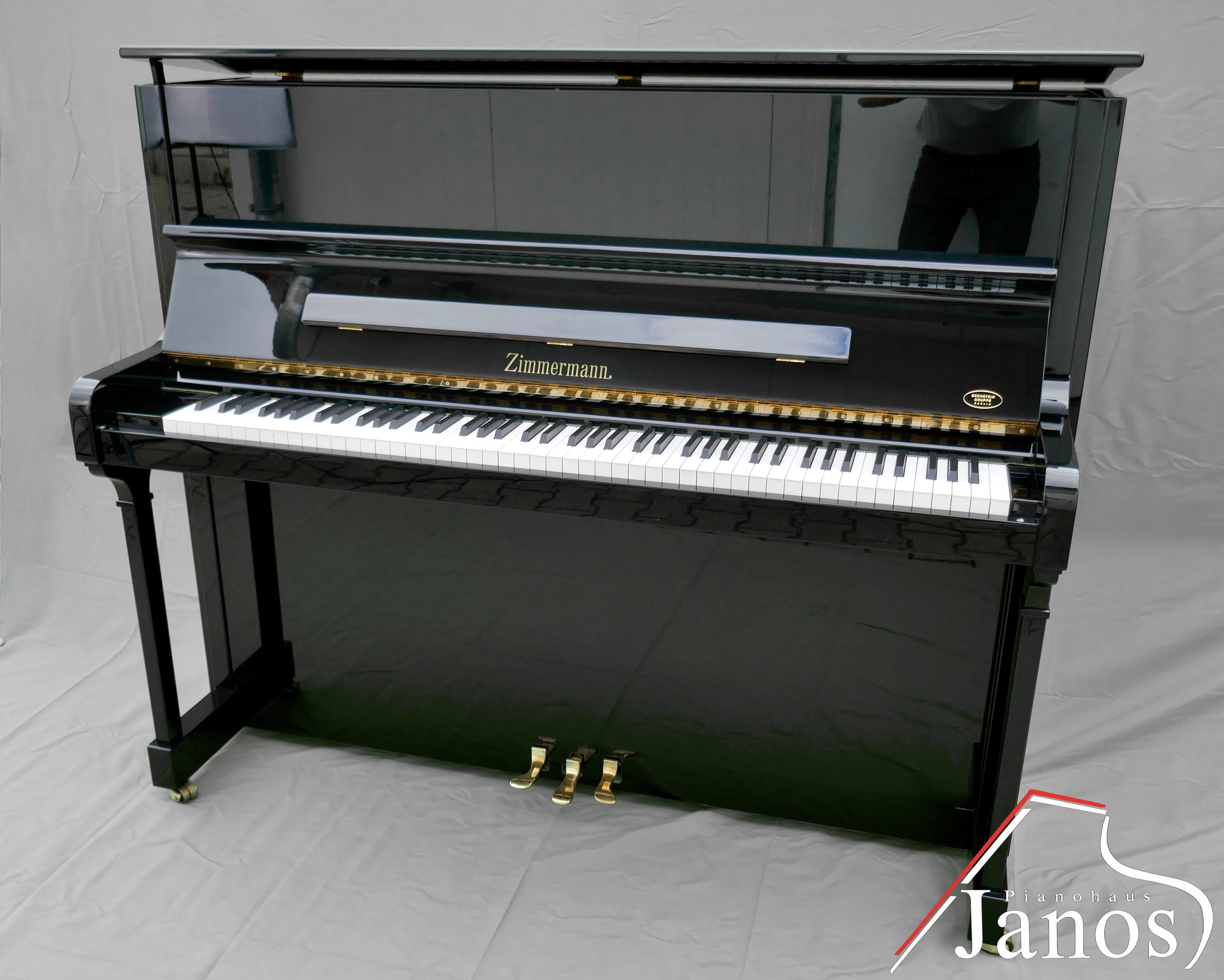 Klavier Zimmermann 125 Konsole Silent - Schwarz Hochglanz