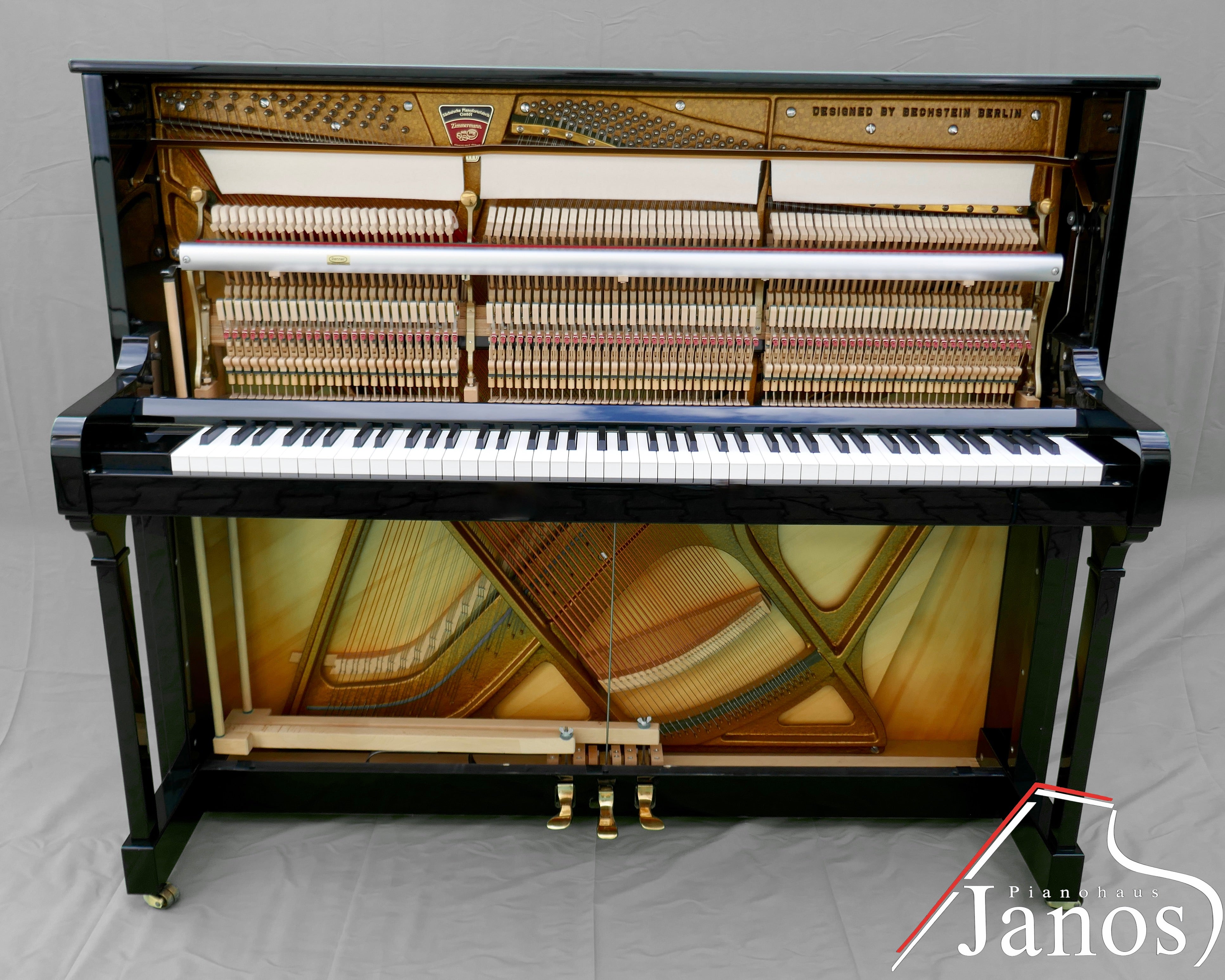 Klavier Zimmermann 125 Konsole Silent - Schwarz Hochglanz