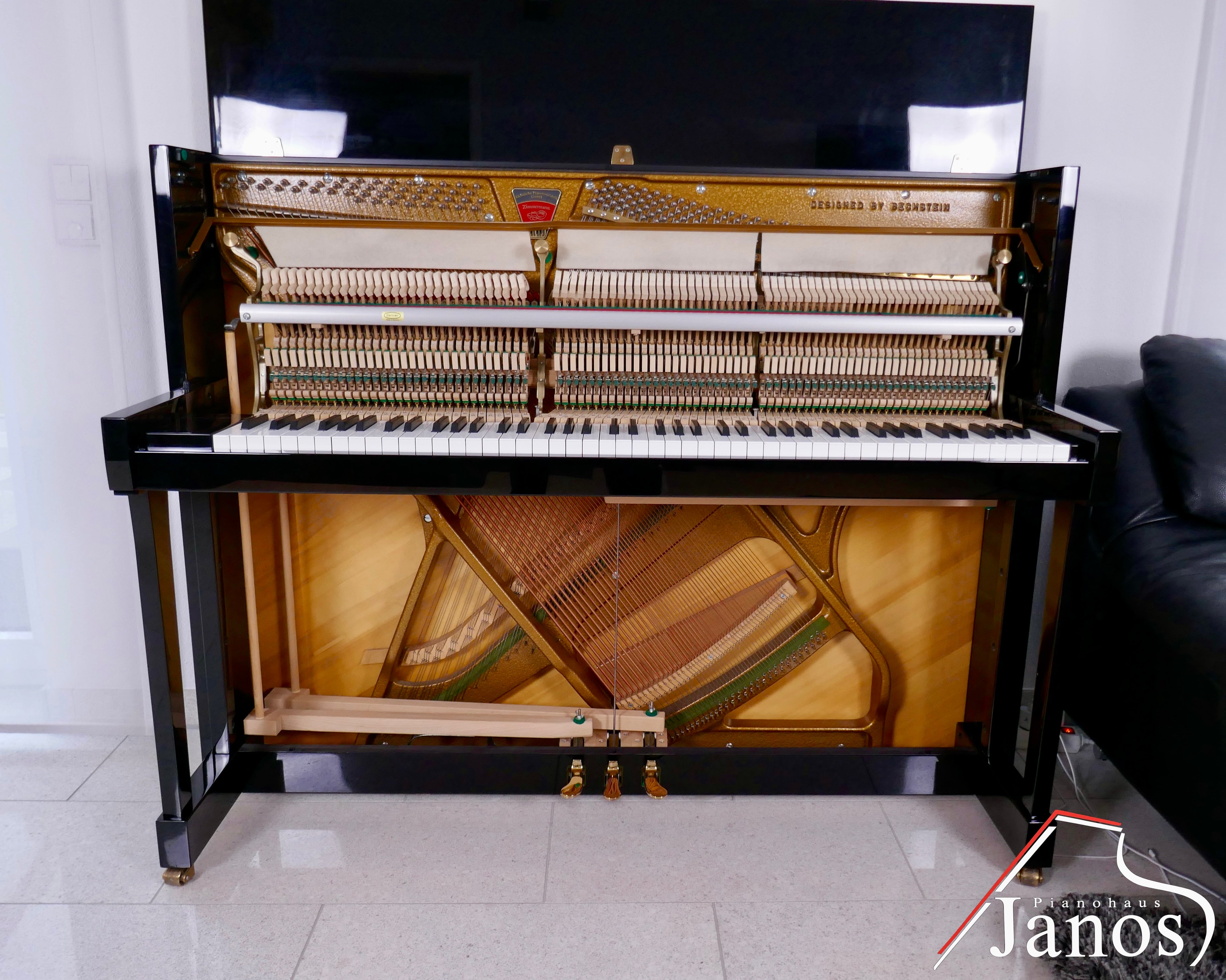 Klavier Zimmermann 118 Silent - Schwarz Hochglanz